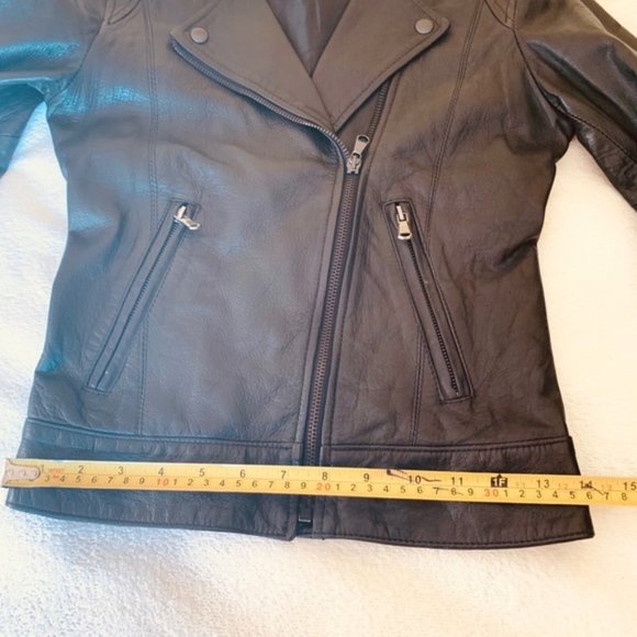 Real leather moto jacket - Picture 6 of 9